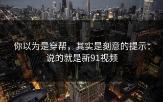 你以为是穿帮，其实是刻意的提示：说的就是新91视频