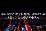 蘑菇视频ios朋友推荐后，网络适配莫名其妙？先检查这两个地方