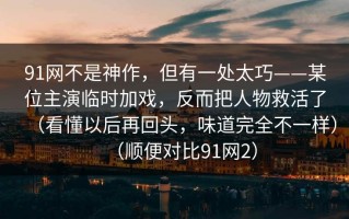 91网不是神作，但有一处太巧——某位主演临时加戏，反而把人物救活了（看懂以后再回头，味道完全不一样）（顺便对比91网2）