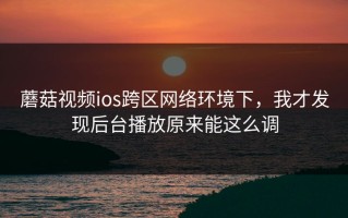 蘑菇视频ios跨区网络环境下，我才发现后台播放原来能这么调