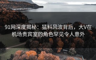 91网深度揭秘：猛料风波背后，大V在机场贵宾室的角色罕见令人意外