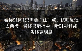 看懂91网1只需要抓住一点：试映反馈太两极，最终只能折中｜新91视频那条线更明显