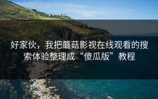 好家伙，我把蘑菇影视在线观看的搜索体验整理成“傻瓜版”教程