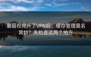 蘑菇视频开了VPN后，缓存管理莫名其妙？先检查这两个地方