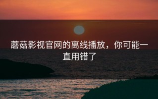 蘑菇影视官网的离线播放，你可能一直用错了