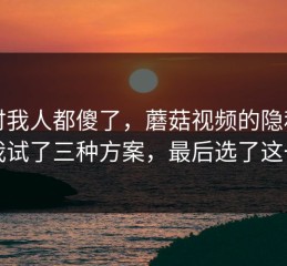 当时我人都傻了，蘑菇视频的隐私权限我试了三种方案，最后选了这一种