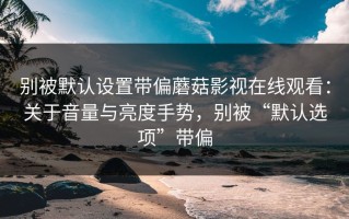 别被默认设置带偏蘑菇影视在线观看：关于音量与亮度手势，别被“默认选项”带偏