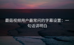 蘑菇视频用户最常问的字幕设置：一句话讲明白