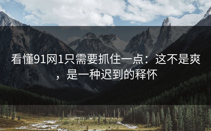 看懂91网1只需要抓住一点：这不是爽，是一种迟到的释怀
