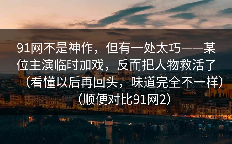 91网不是神作，但有一处太巧——某位主演临时加戏，反而把人物救活了（看懂以后再回头，味道完全不一样）（顺便对比91网2）