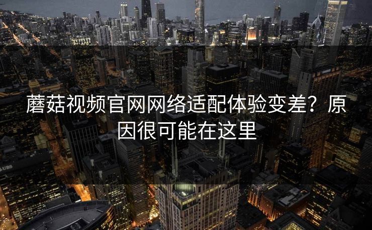 蘑菇视频官网网络适配体验变差？原因很可能在这里-第1张图片-蘑菇影视官网 - 热门影视短视频一站式平台