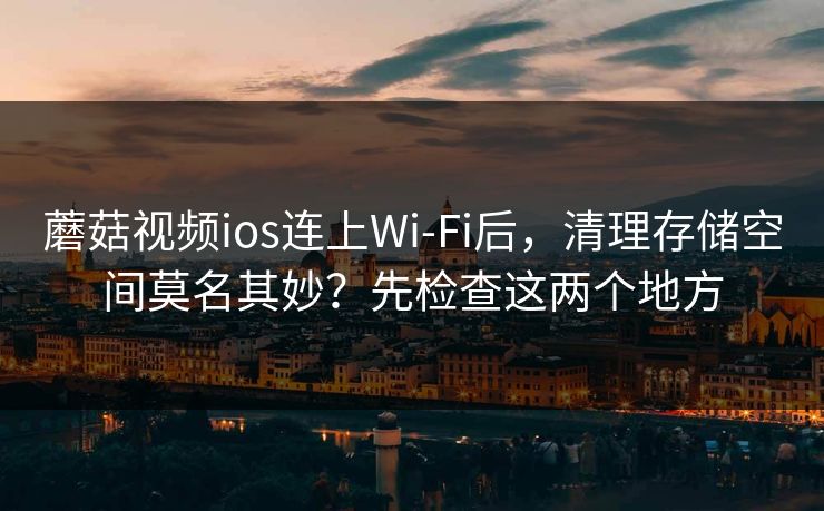 蘑菇视频ios连上Wi‑Fi后，清理存储空间莫名其妙？先检查这两个地方